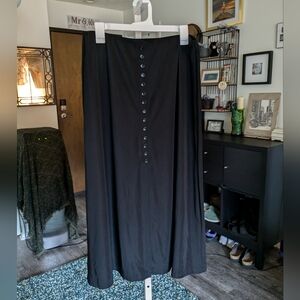 Vintage Petite Black Midi Skirt
